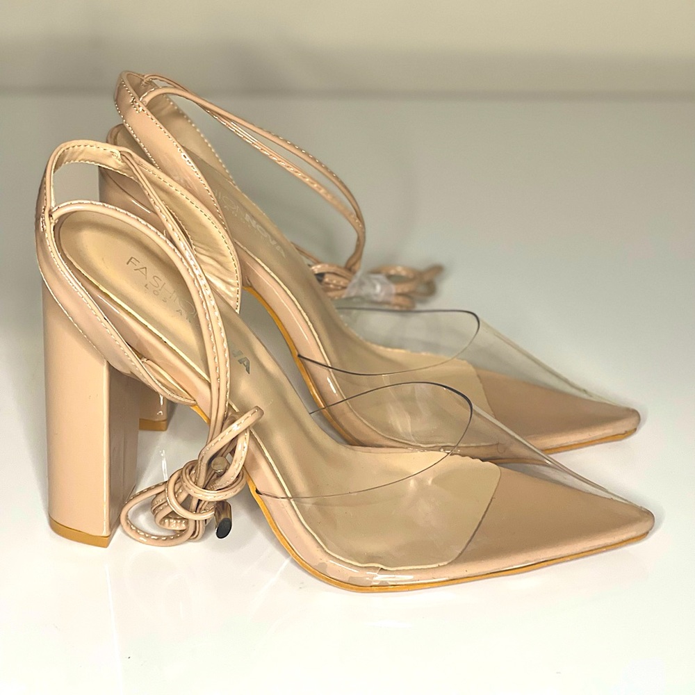 Fashion Nova clear shoes size 7.5